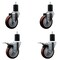 Service Caster 4'' Maroon Poly Swivel 1-3/4'' Expanding Stem Caster Set 2 Total Lock Brakes, 4PK SCC-EXTTL20S414-PPUB-MRN-2-S-2-134 - alternate 1